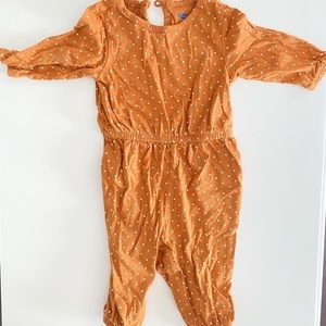 Old Navy Long sleeve Brown polka dot romper
